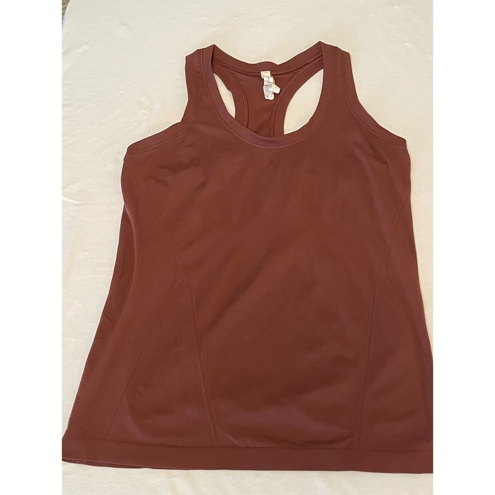 Athleta Momentum Tank Top Womens Large Mahogany Brown Racerback Seamless Active